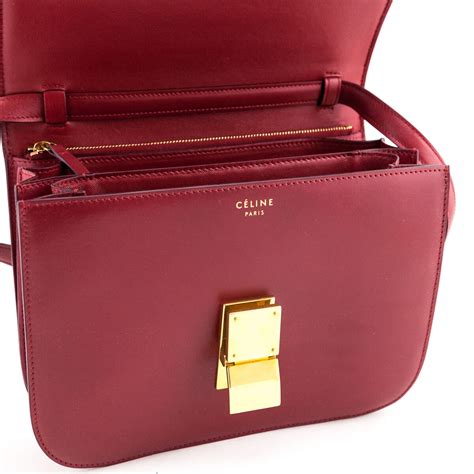 celine medium box bag red